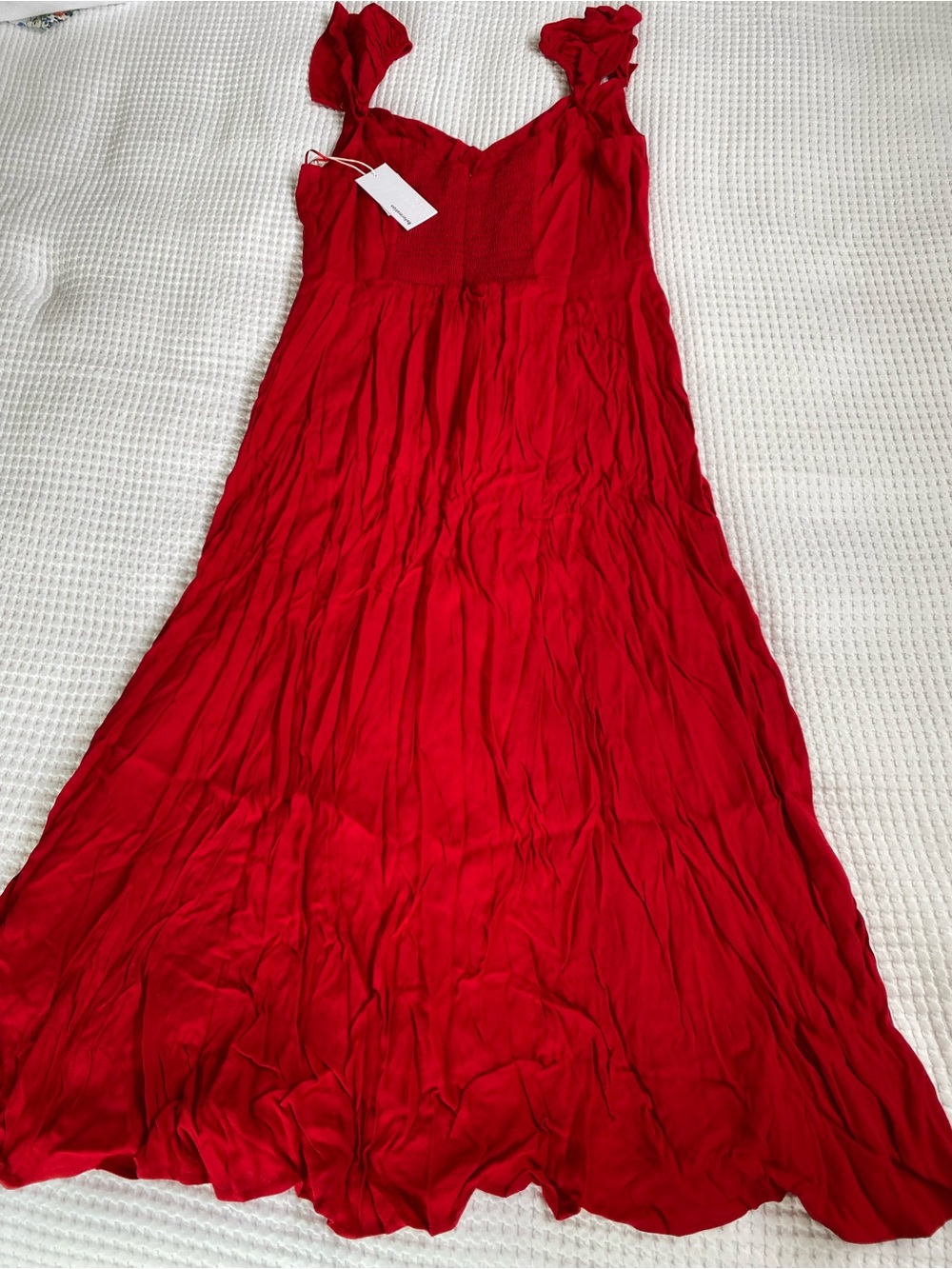 Reformation Baxley Red Midi Dress Size 12 NWT - Picture 7 of 11
